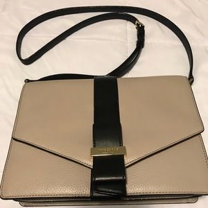 Black and Taupe Kate Spade Side Bag